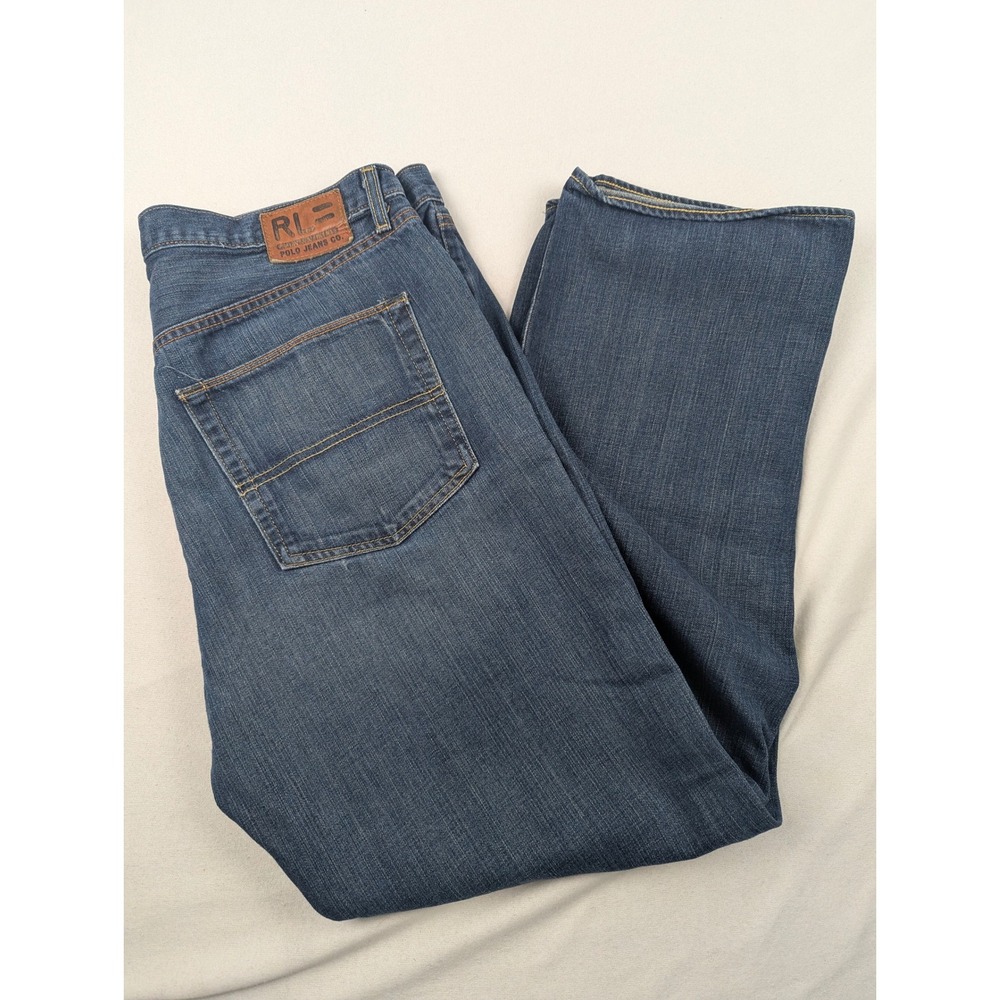 Polo Ralph Lauren Hayden Relaxed Fit Straight Leg Blue Jeans Mens 38x32 00's VTG